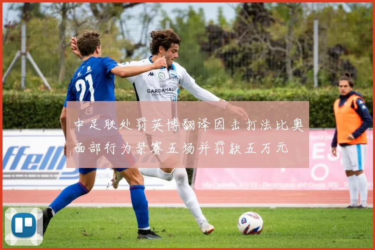 中足联处罚英博翻译因击打法比奥面部行为禁赛五场并罚款五万元